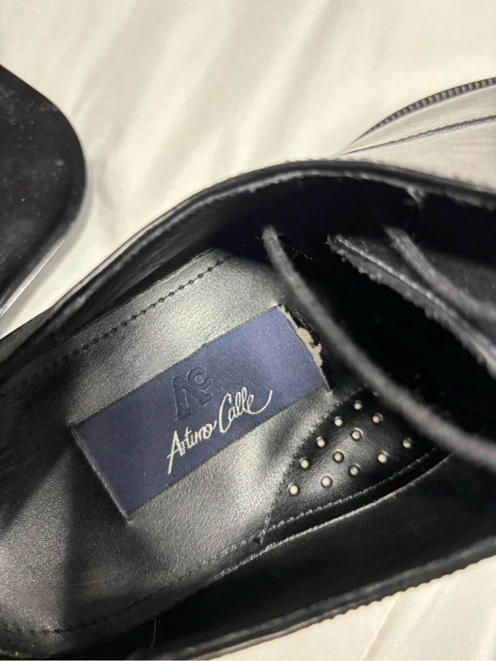 Arturo Calle Men's Black Leather Cap-Toe Oxford Dress Shoes Size EU 41 / US 8